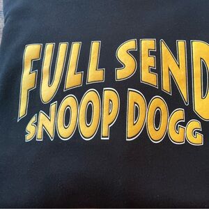 FULL SEND Men's Sz Large Snoop Dogg Hoodie NELK BOYS OFFICIAL Black Yellow